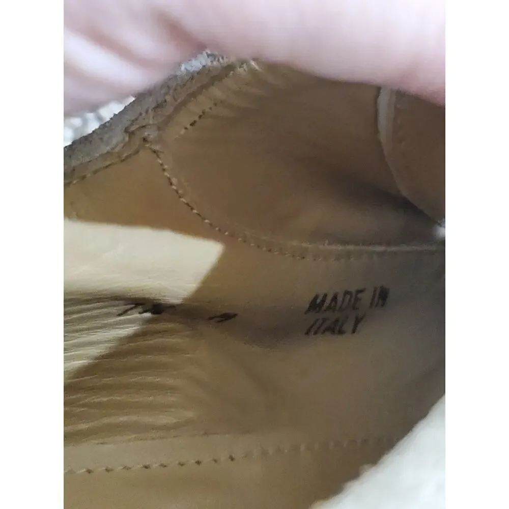 Barneys New York Men’s 7.5 M Beige Suede Derby Shoes Made in Italy Lace Up